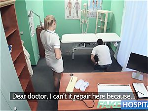 fake polyclinic Hired handyman finishes off all over nurses culo