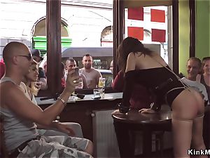 dominatrix made stunner group sex in public bar